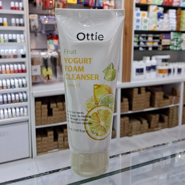 فوم شستشوی صورت توت لیمو اوتی اصل کره ای ماست میوه ای پوست چرب تا خشک 150 میل | Ottie Fruit YOGART FOAM CLEANCER Lemon